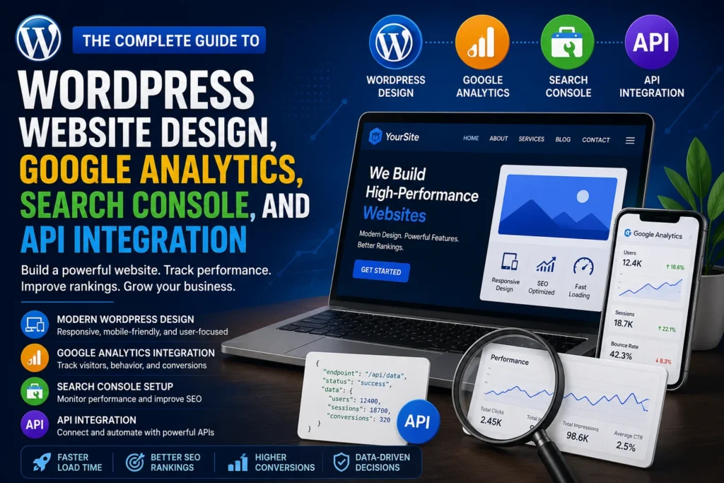 Complete Guide to WordPress Website Design, Google Analytics, Search Console, and API Integration